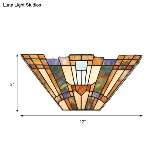 Stained Glass Tiffany Style Wall Mount Light - Multi-Color Upward For A Stylish Home