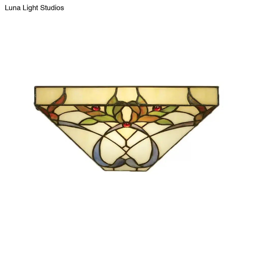 Stained Glass Tiffany Style Wall Mount Light - Multi-Color Upward For A Stylish Home