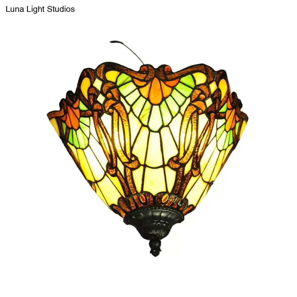 Stained Glass Tiffany Style Wall Mount Light - Multi-Color Upward For A Stylish Home