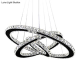 Stainless Steel Interlace Rings Pendant Light For Modern Bedrooms