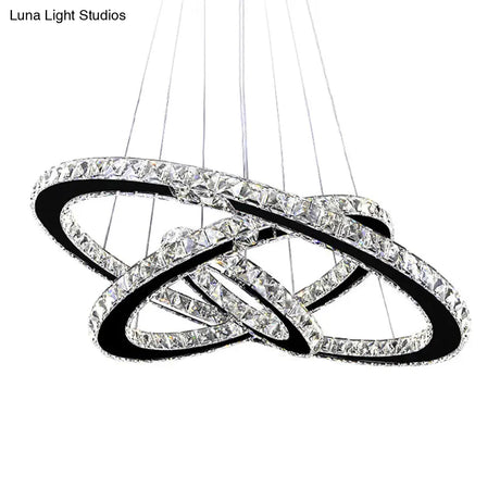 Stainless Steel Interlace Rings Pendant Light For Modern Bedrooms