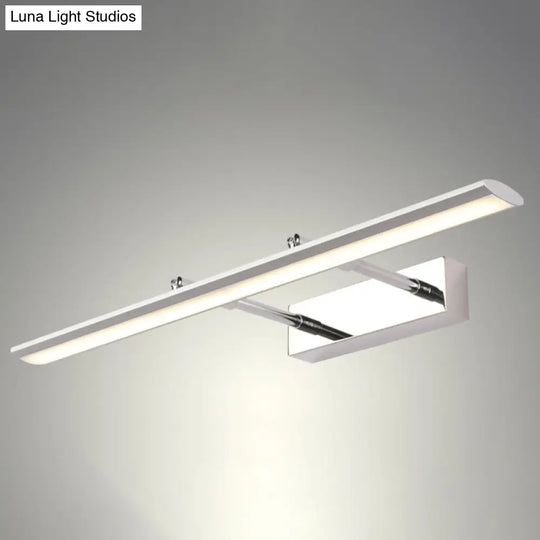 Stainless Steel Led Wall Light With Adjustable Joint - Modern Bar Vanity Sconce For Bath