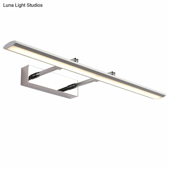 Stainless Steel Led Wall Light With Adjustable Joint - Modern Bar Vanity Sconce For Bath