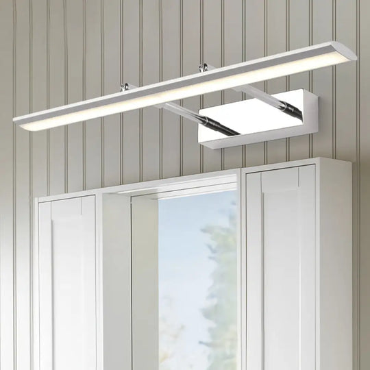 Stainless Steel Led Wall Light With Adjustable Joint - Modern Bar Vanity Sconce For Bath Silver /