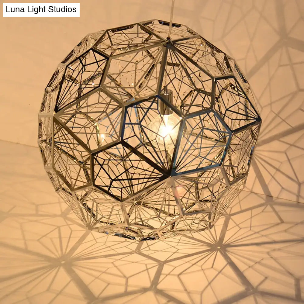 Stainless Steel Pendulum Light - Industrial Sphere Drop Pendant 10’/12’ Silver/Gold/Bronze
