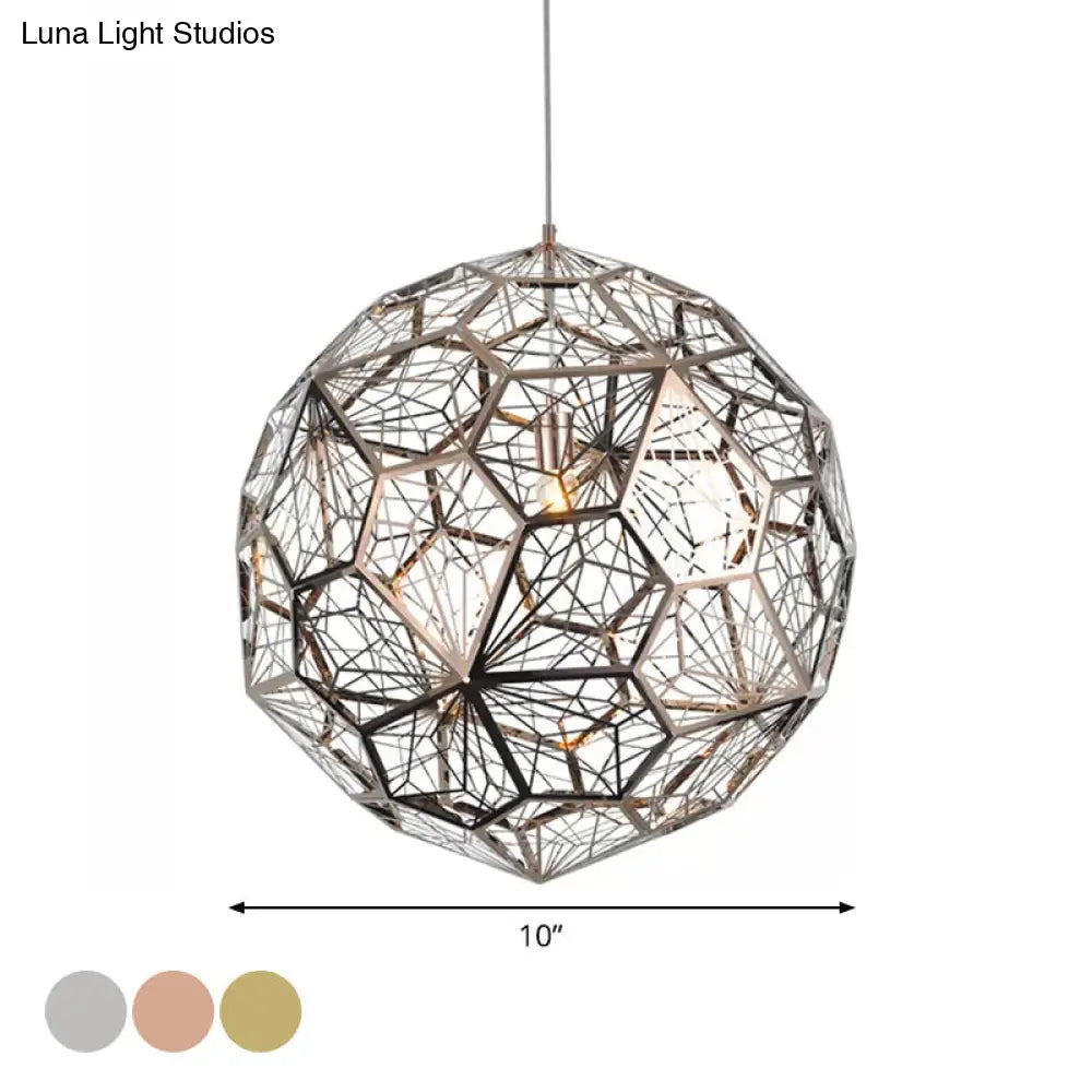 Stainless Steel Pendulum Light - Industrial Sphere Drop Pendant 10’/12’ Silver/Gold/Bronze