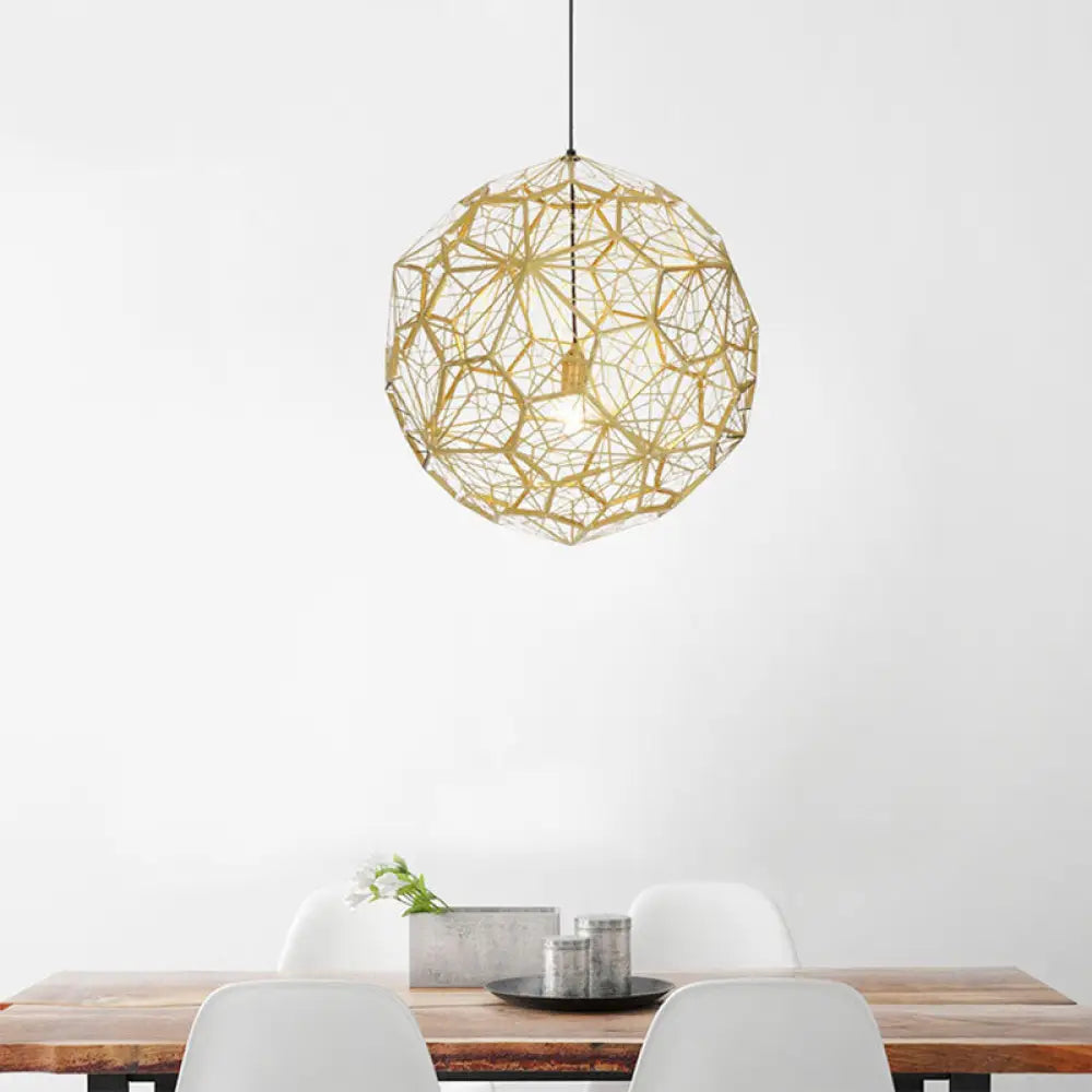 Stainless Steel Pendulum Light - Industrial Sphere Drop Pendant 10’/12’ Silver/Gold/Bronze Gold