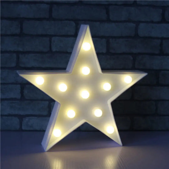 Star Shaped Led Night Light - Artistic Battery Powered Wall For Kindergarten White /