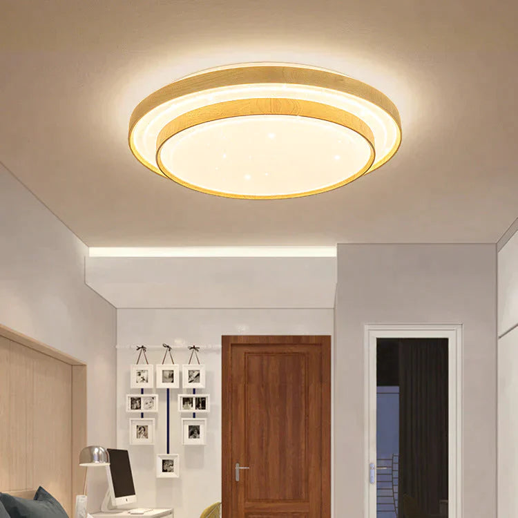 Star Sky Ceiling Lamp Led Round Master Bedroom Atmosphere Simple Modern Solid Wood