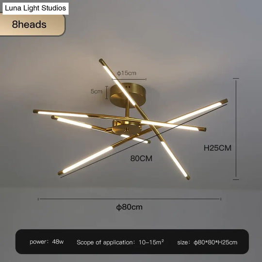 Starbeam - Modern Chandelier C-Golden-8 Heads / Warm Light