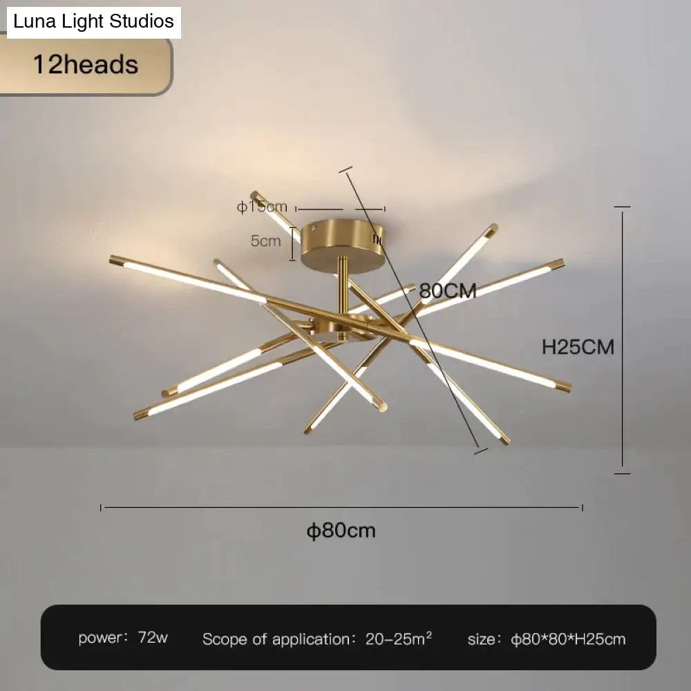 Starbeam - Modern Chandelier C-Golden-12 Heads / Warm Light