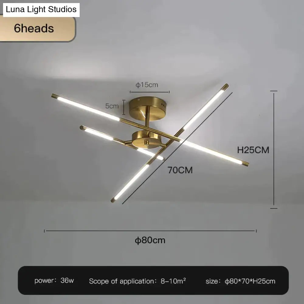 Starbeam - Modern Chandelier C-Golden-6 Heads / Warm Light