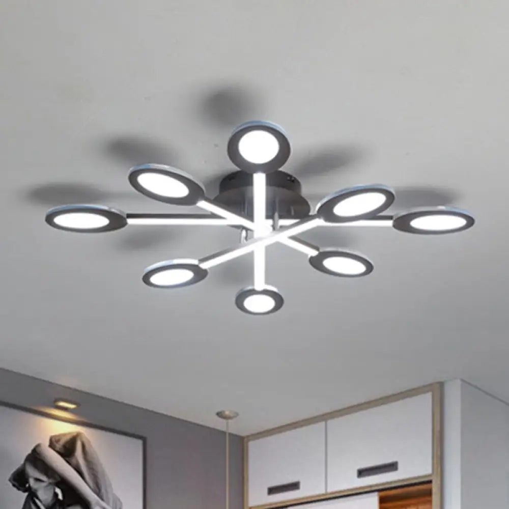 Starburst Led Semi Flush Ceiling Light In Warm/White Minimalistic Design Acrylic 31.5’/45’ Wide