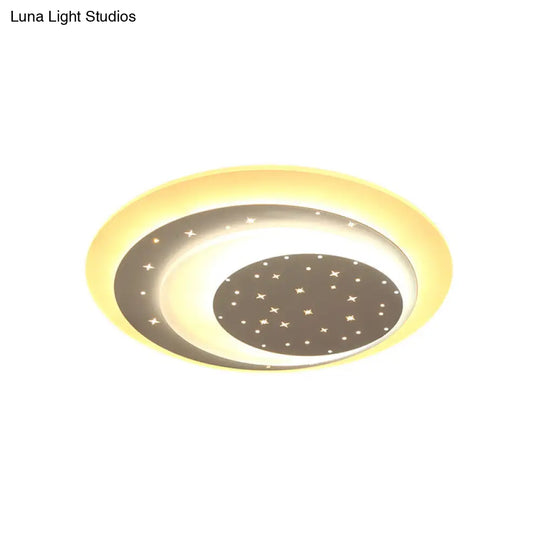 Starlit Acrylic Crescent Led Ceiling Light: A Romantic Flushmount For Girls Bedroom