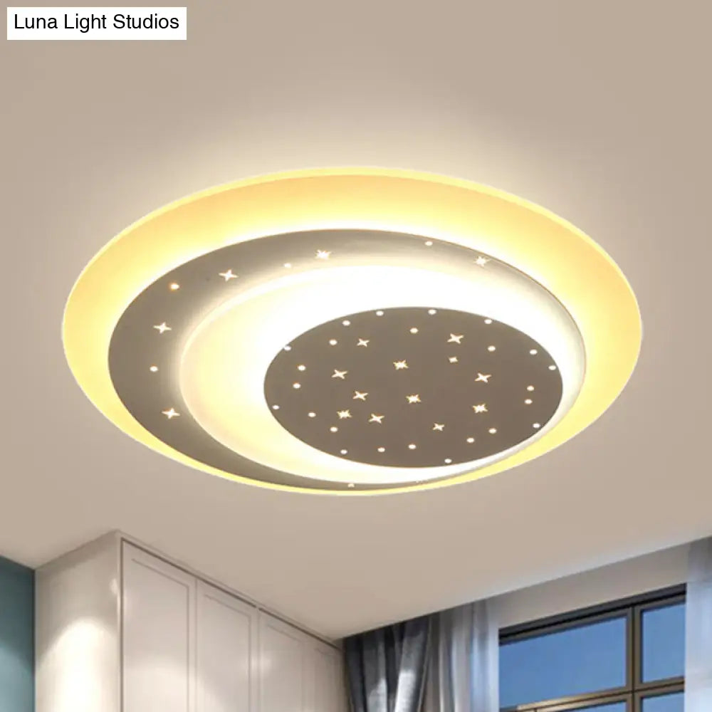 Starlit Acrylic Crescent Led Ceiling Light: A Romantic Flushmount For Girls’ Bedroom