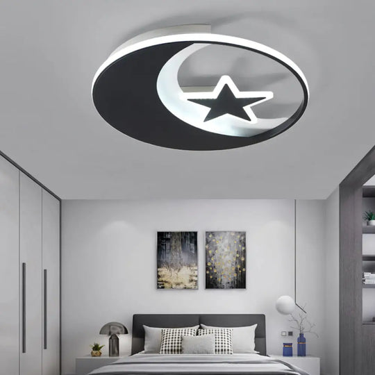 Starry Black Led Ceiling Light For Kids’ Bedrooms Brown / 16.5’ White
