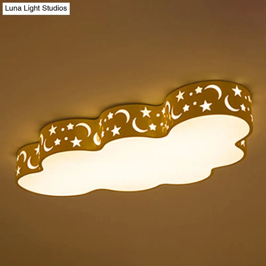 Starry Cloud Acrylic Kids Ceiling Lamp - Modern Flush Mount For Childs Bedroom