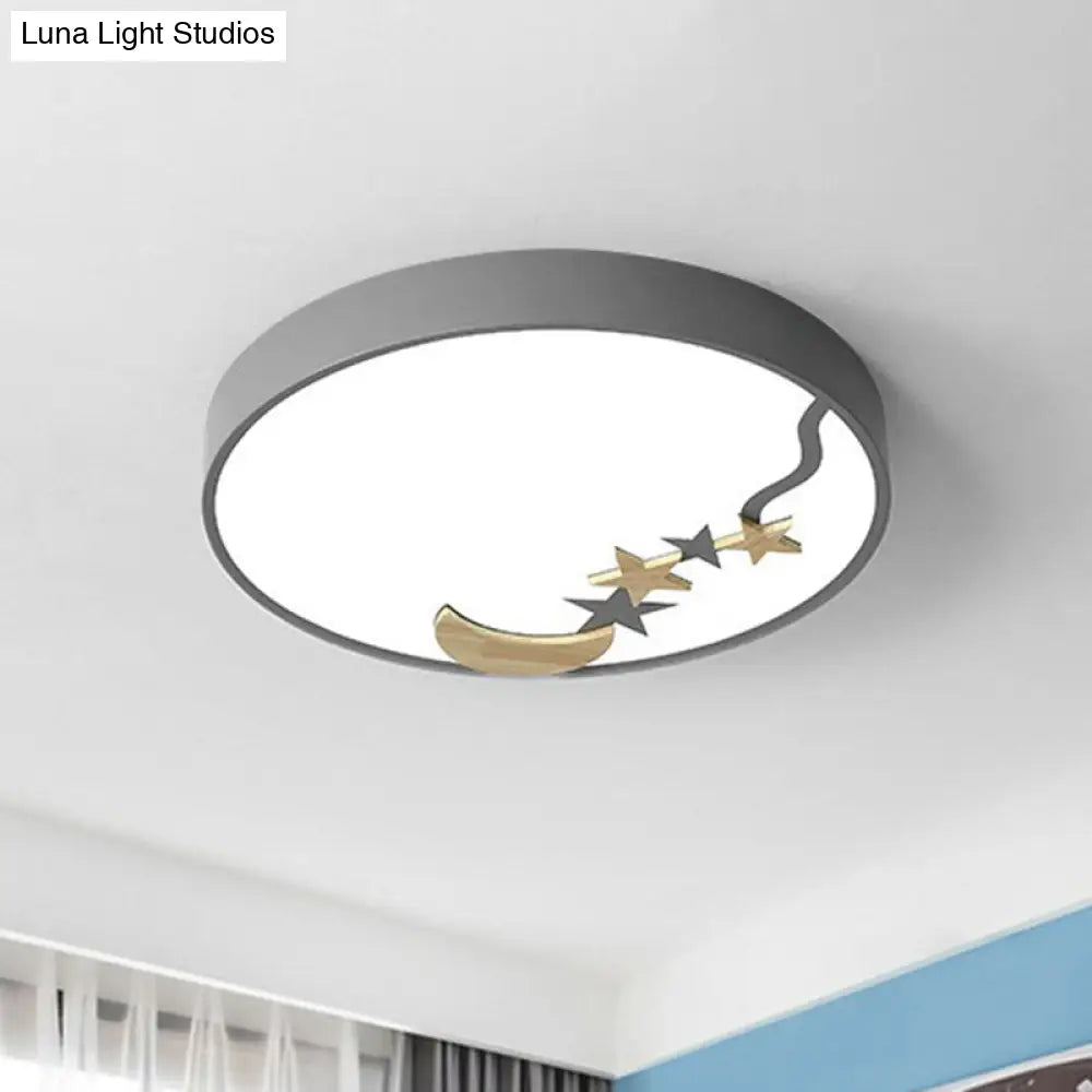 Starry Simplicity Circular Flush Ceiling Light With Led Acrylic Mount