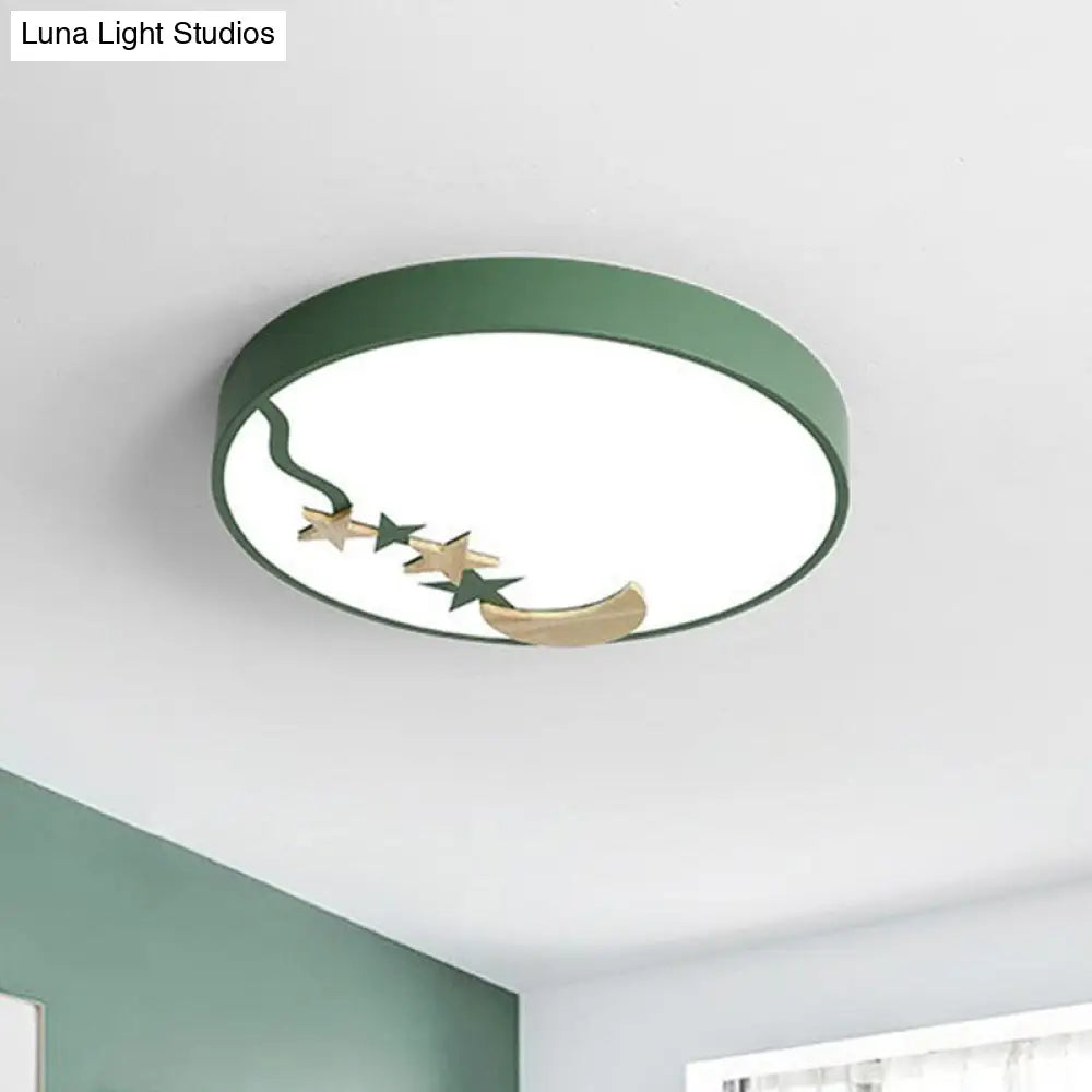 Starry Simplicity Circular Flush Ceiling Light With Led Acrylic Mount