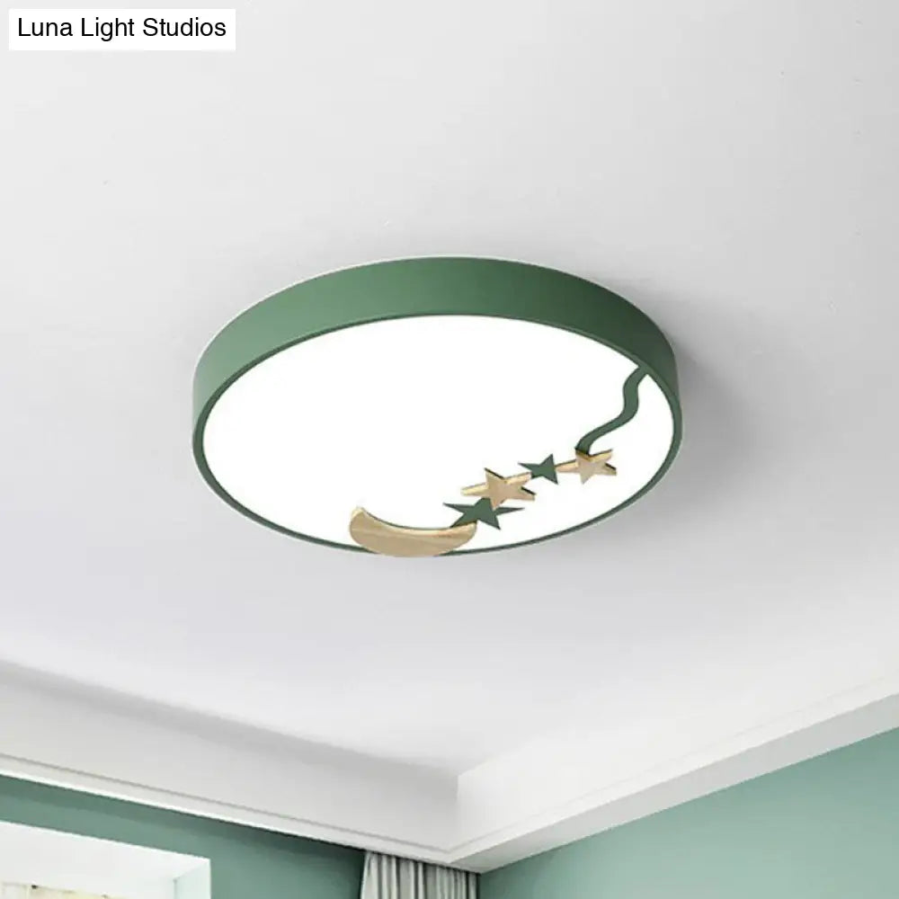 Starry Simplicity Circular Flush Ceiling Light With Led Acrylic Mount