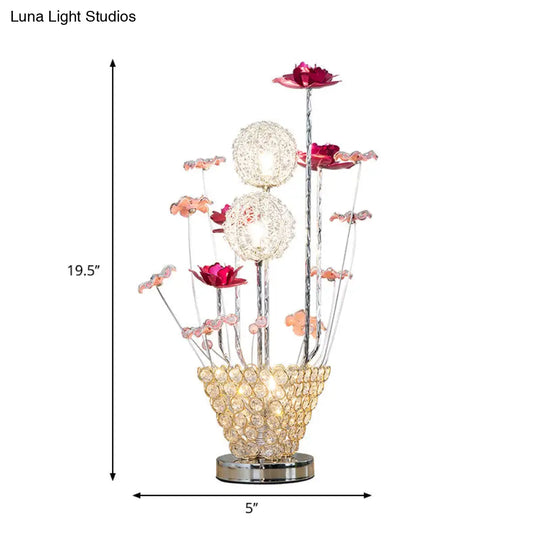 Stella - Golden Art Decor Rose And Dandelion Night Light Led Ironic Desk Lighting With Inserted