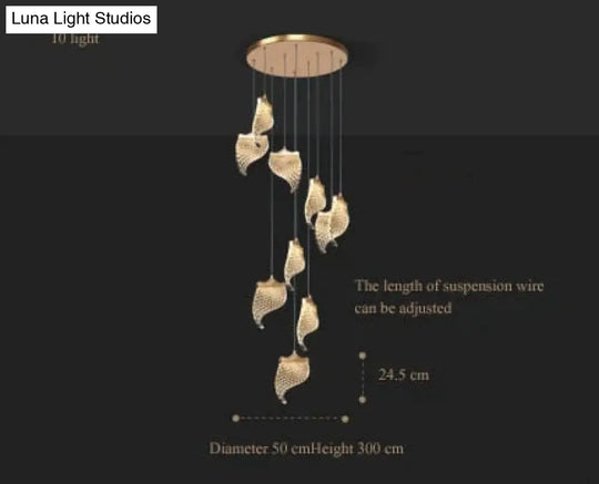 Stellaria - Creative Modern Stair Chandelier 10 Light / Changeable