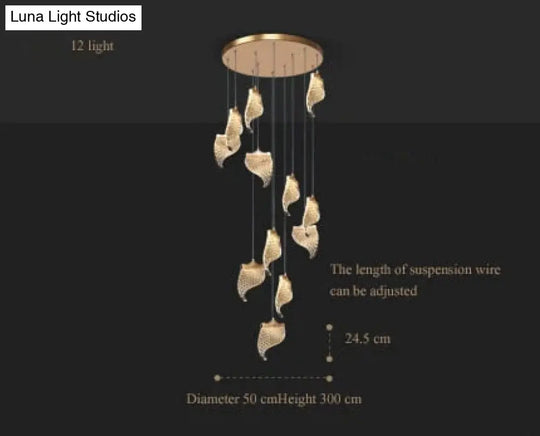 Stellaria - Creative Modern Stair Chandelier 12 Light / Changeable