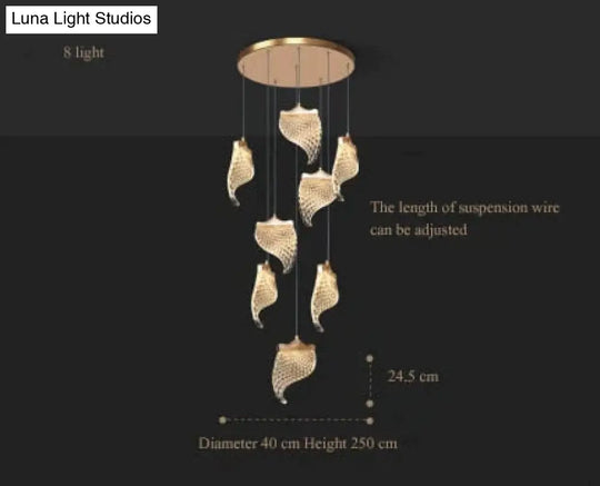 Stellaria - Creative Modern Stair Chandelier 8 Light / Changeable