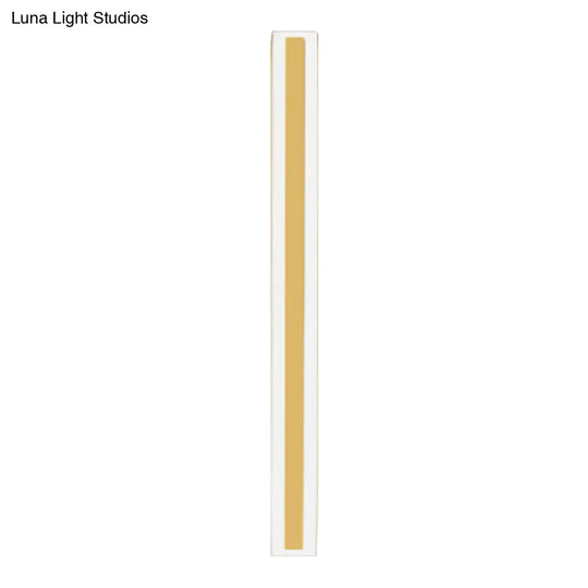 Stripe Sconce Light Fixture: Contemporary Metallic Led Outdoor Wall Lamp In Gold Warm/White