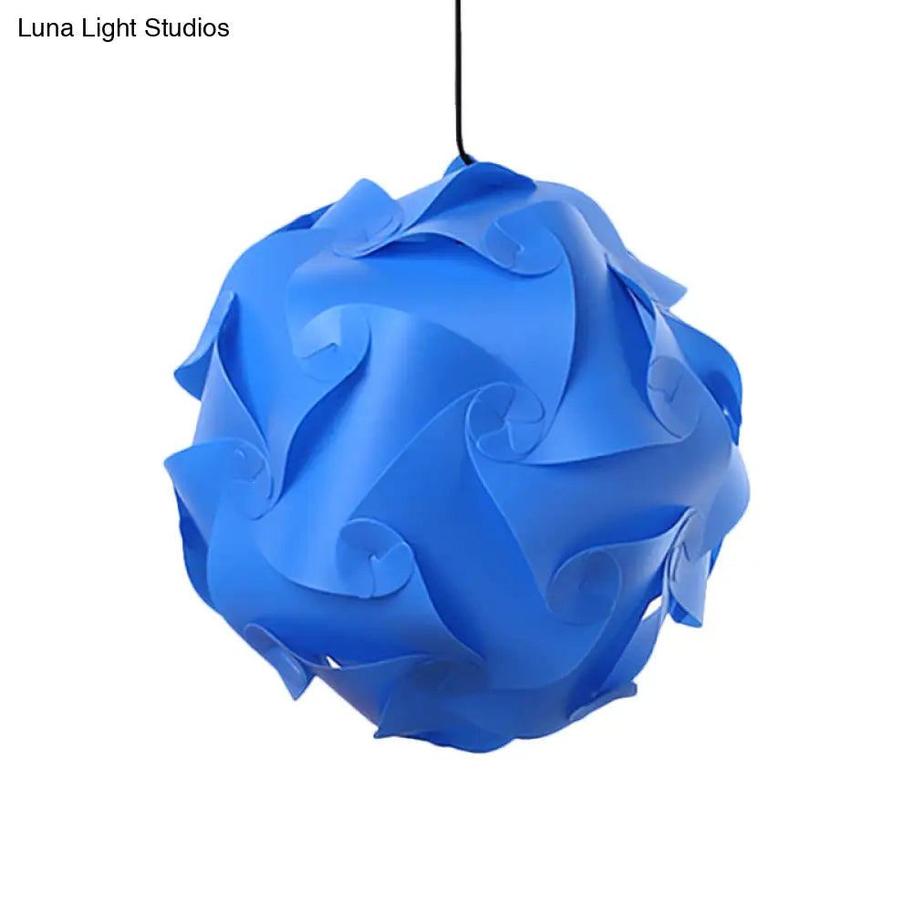 Study Room Diy Hanging Ceiling Light - Black/Red/Blue 1-Light Plastic Drop Pendant