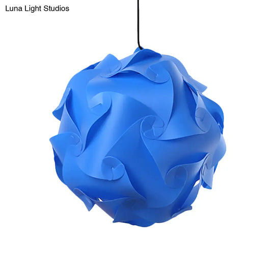 Study Room Diy Hanging Ceiling Light - Black/Red/Blue 1-Light Plastic Drop Pendant