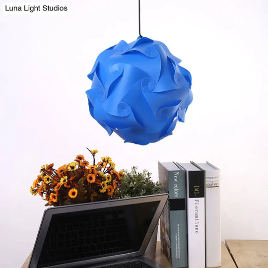 Diy Hanging Ceiling Light - Black/Red/Blue Simple Design Ideal For Study Room Blue