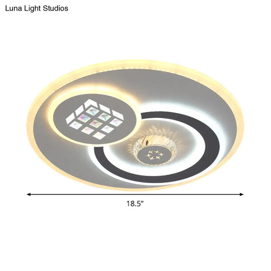 Stunning Crystal Led Ceiling Light: Modern Stylish Flush Mount Lamp In White