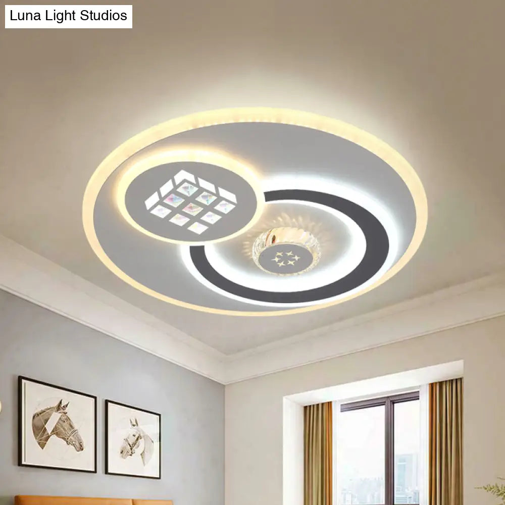 Stunning Crystal Led Ceiling Light: Modern Stylish Flush Mount Lamp In White
