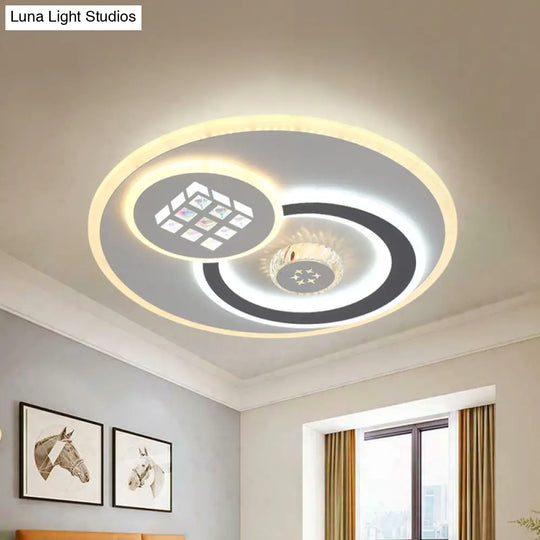 Stunning Crystal Led Ceiling Light: Modern Stylish Flush Mount Lamp In White