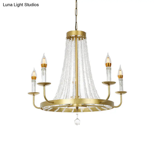 Stunning Crystal Tassel Chandelier Pendant - 5/8/12 Lights Hangs From Ceiling Brass Finish