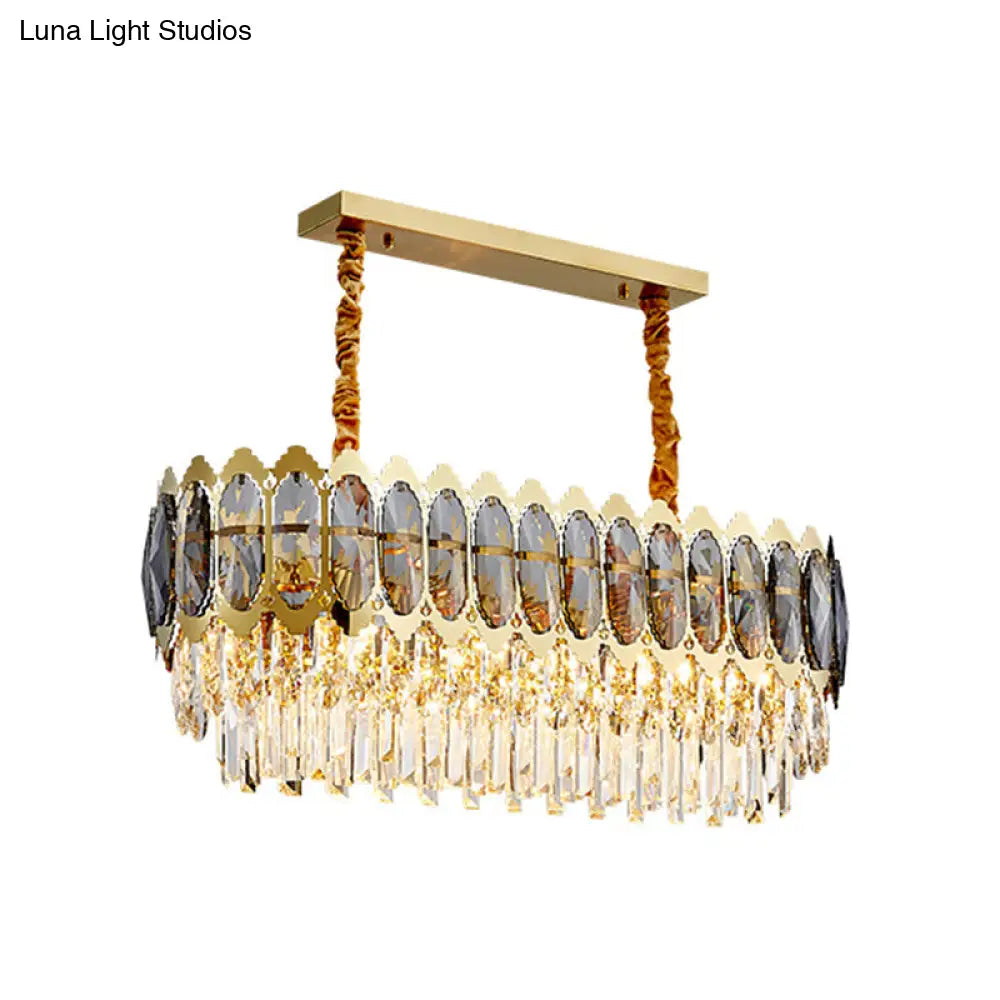 Stunning Faceted Crystal Pendant Light Gold | Minimalist Multi-Tiered Design Perfect For Living