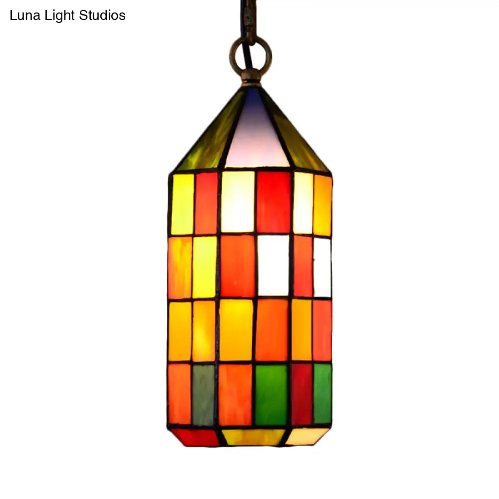 Stunning Multicolored Stained Glass Pendant Light For Bedroom And Living Room