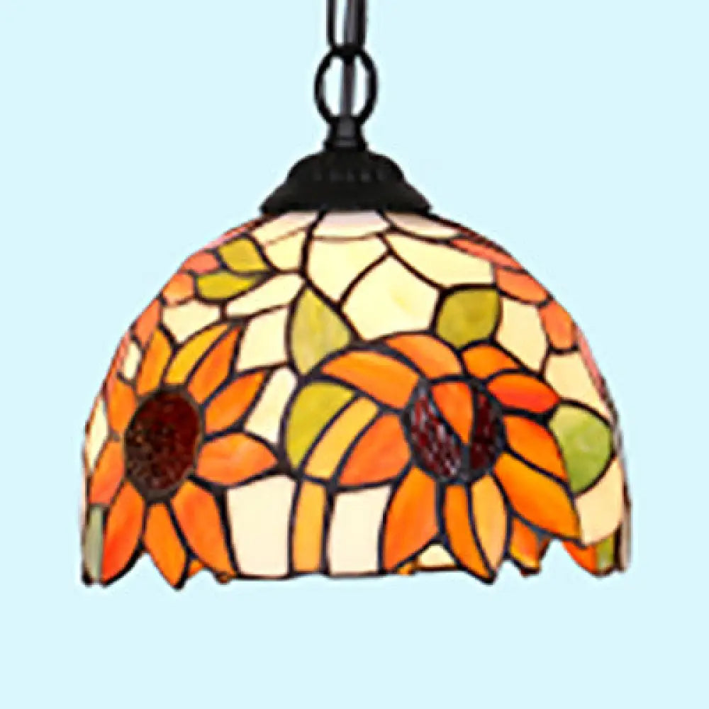 Stunning Tiffany Black/Blue Living Room Ceiling Light - Elegant Suspended Lighting Fixture With