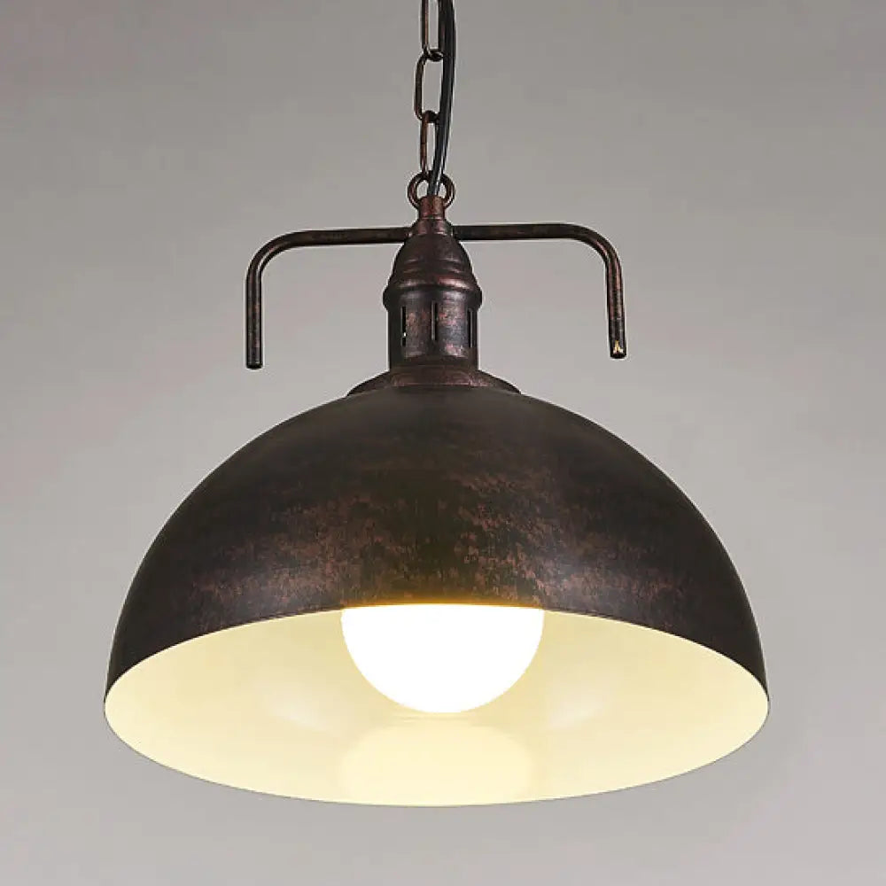 Stylish 1-Light Dark Blue Pendant Light For Living Room - 8’/10’ Domed Ceiling Fixture Rust / 8’