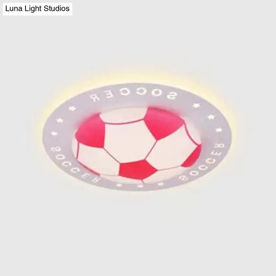 Stylish Acrylic Football Flush Ceiling Light For Study Room And Kitchen Sports Theme