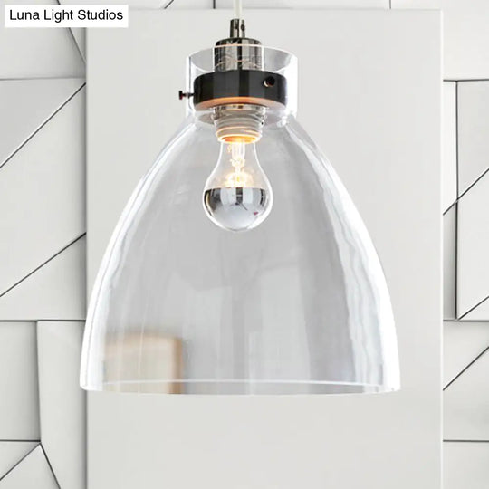 Stylish Clear Glass Pendant Light For Dining Room - Simple Hanging Lamp