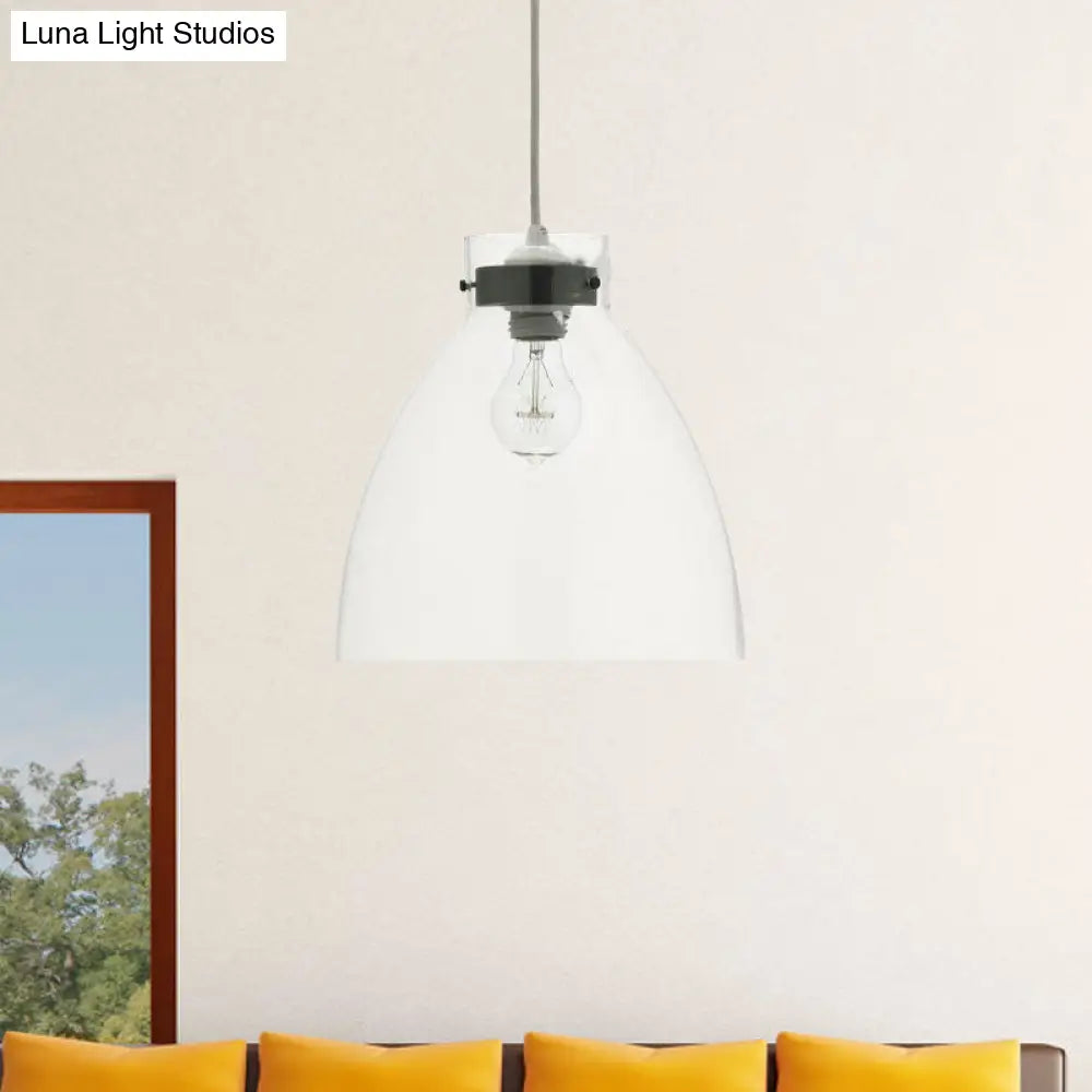 Stylish Clear Glass Pendant Light For Dining Room - Simple Hanging Lamp