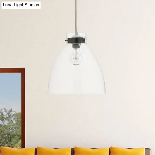 Stylish Clear Glass Pendant Light For Dining Room - Simple Hanging Lamp