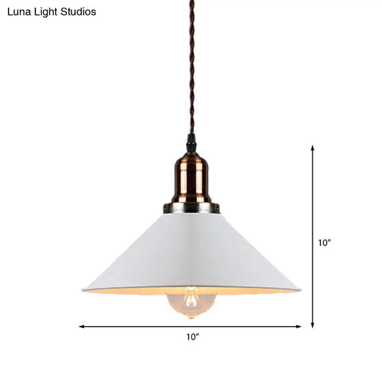 Stylish Metal Pendant Light With Cone/Saucer/Dome Shade - Loft Design In White Ideal For Restaurants