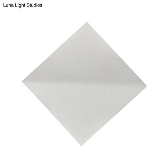 Stylish Curved Wall Sconce With Acrylic Squared Shade: Warm/White Led Bedroom Lamp