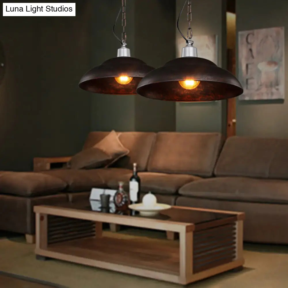 Stylish Double Bubble Iron Pendant Light For Industrial Dining Rooms - Rustic Suspension Lighting