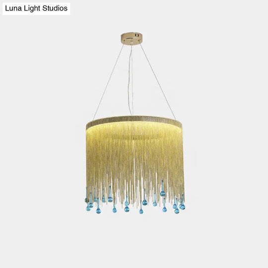 Stylish Fringe Skirt Pendant Lamp: Modern Aluminum Led Hanging Light Fixture