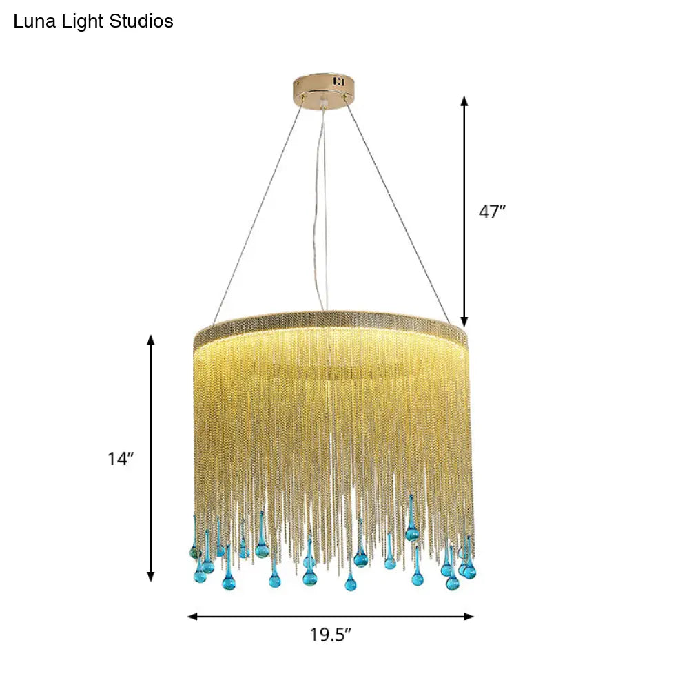 Stylish Fringe Skirt Pendant Lamp: Modern Aluminum Led Hanging Light Fixture