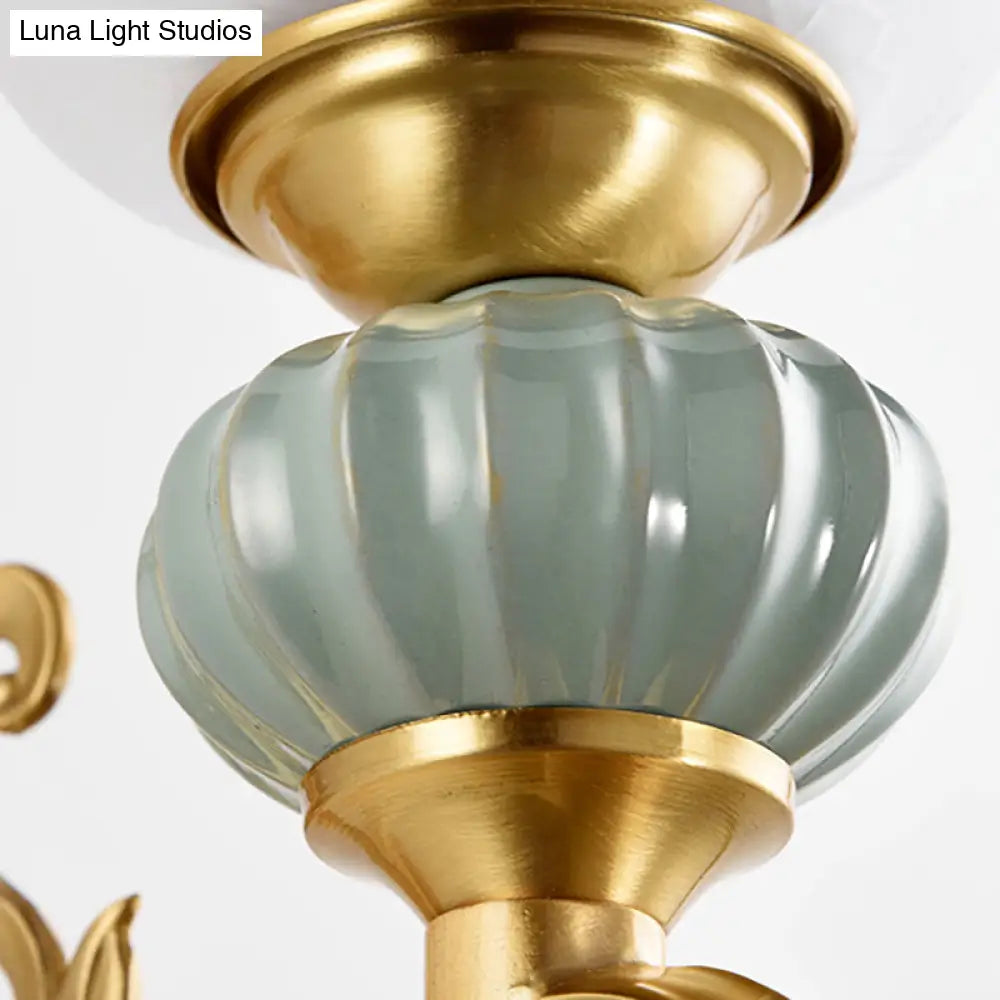 Stylish Half-Head Wall Sconce With Opal Glass Bell Shade - Ideal For Modern Living Rooms